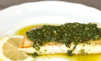 Grilled Halibut and Chicmichurri Sauce